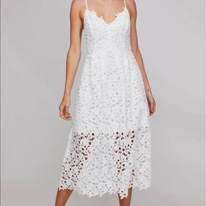 ASTR White Lace MIDI Dress